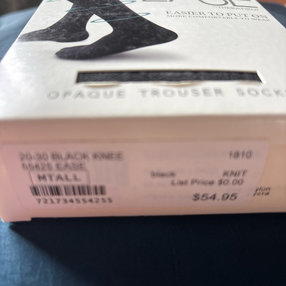 Ease Black Dress Socks for Men 20-30 mmHg size medium long NEW - Picture 3 of 7